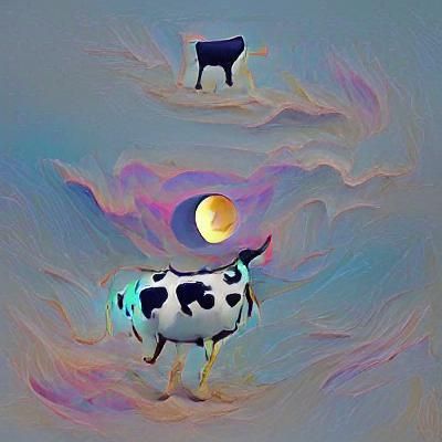 Surreal Moon Cow Image