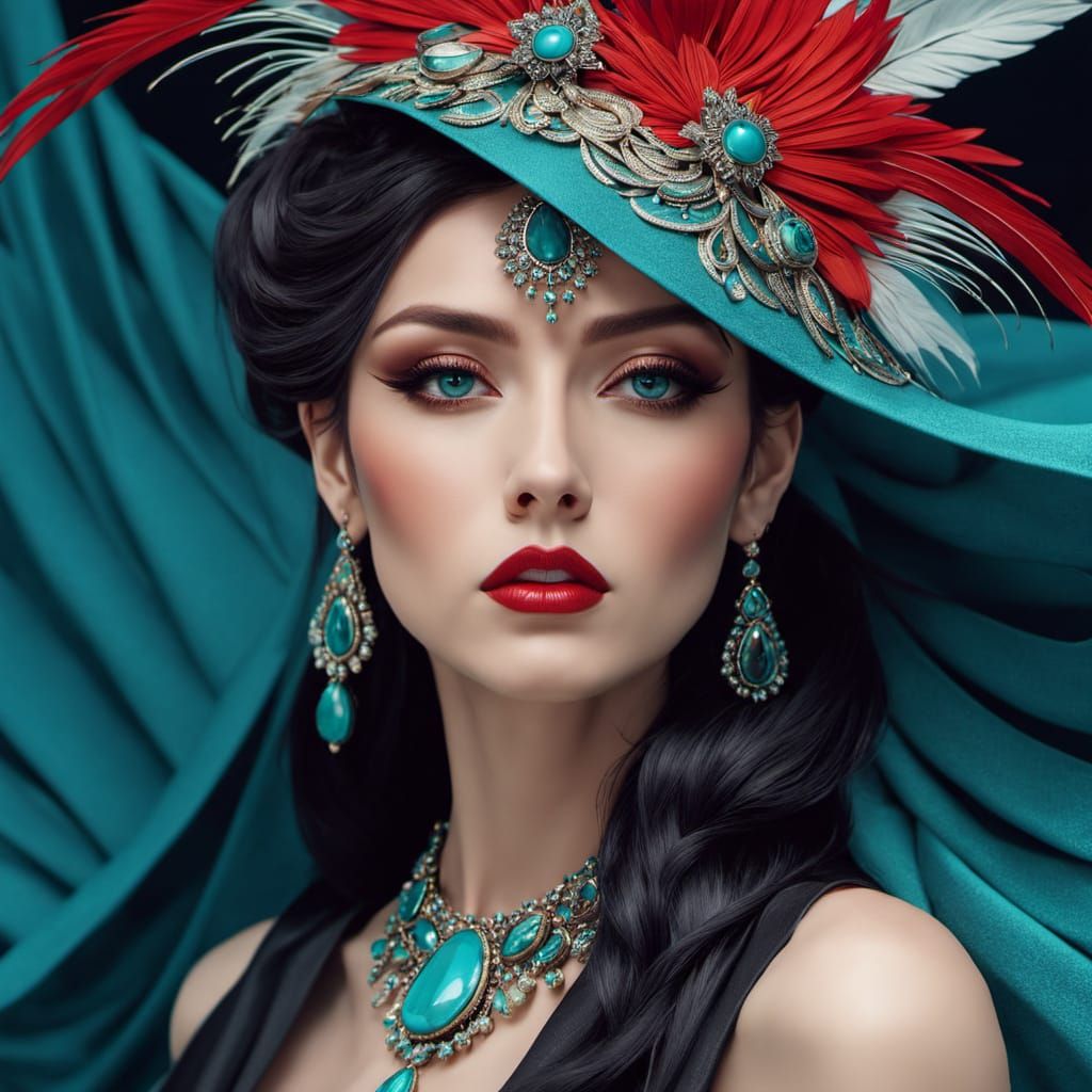 Studio Ghibli Model in Turquoise Fabric