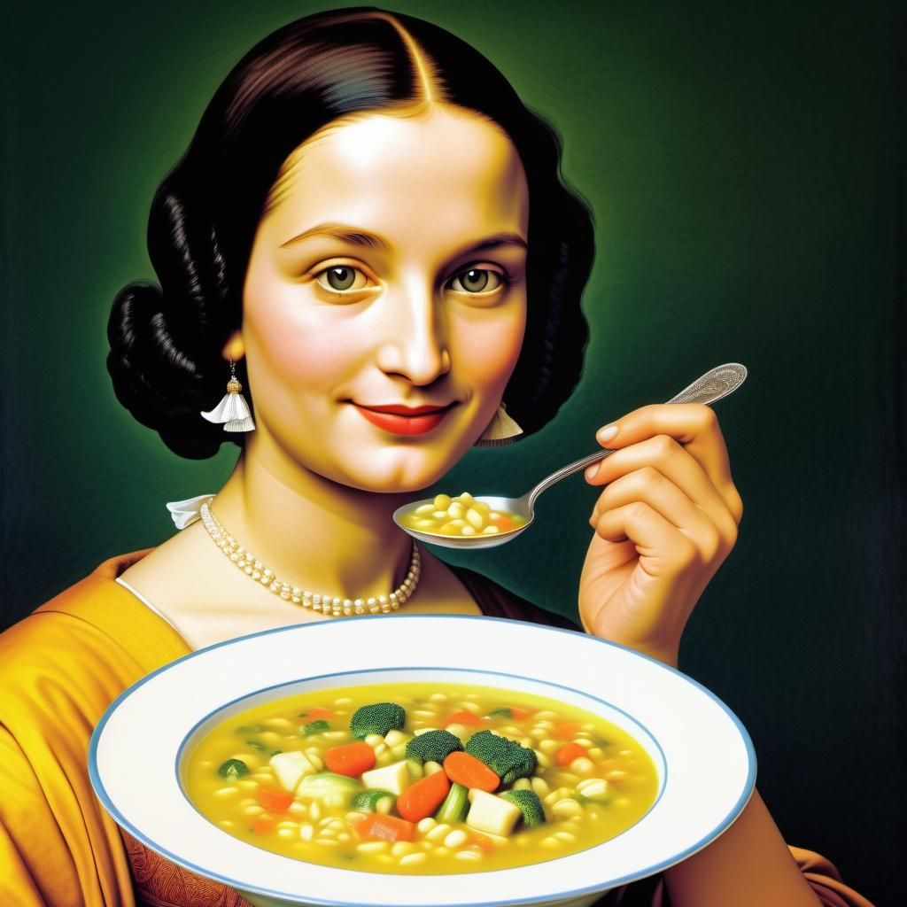 Mona Lisa Smiles with Soup: 1950s Pin-Up Art