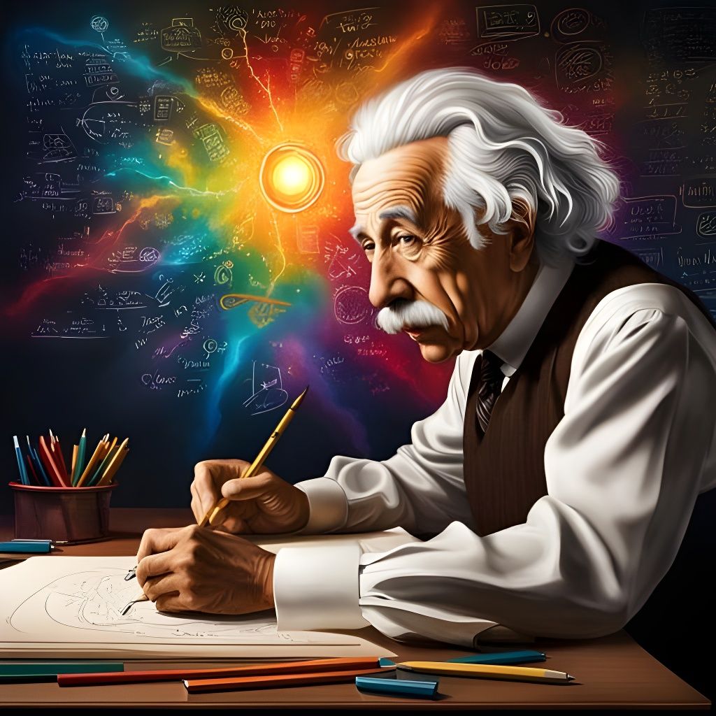 Einstein's Theory of Relativity: Hyperrealistic Concept Art