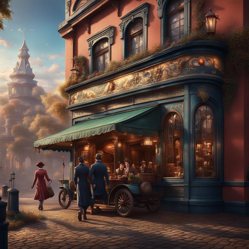 Elegant Couple Leaving a 1920s Restaurant