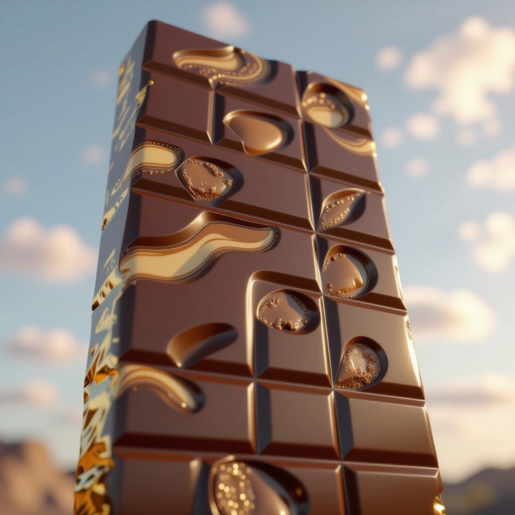 Colossal Candy Bar Towering with Chocolate and Caramel