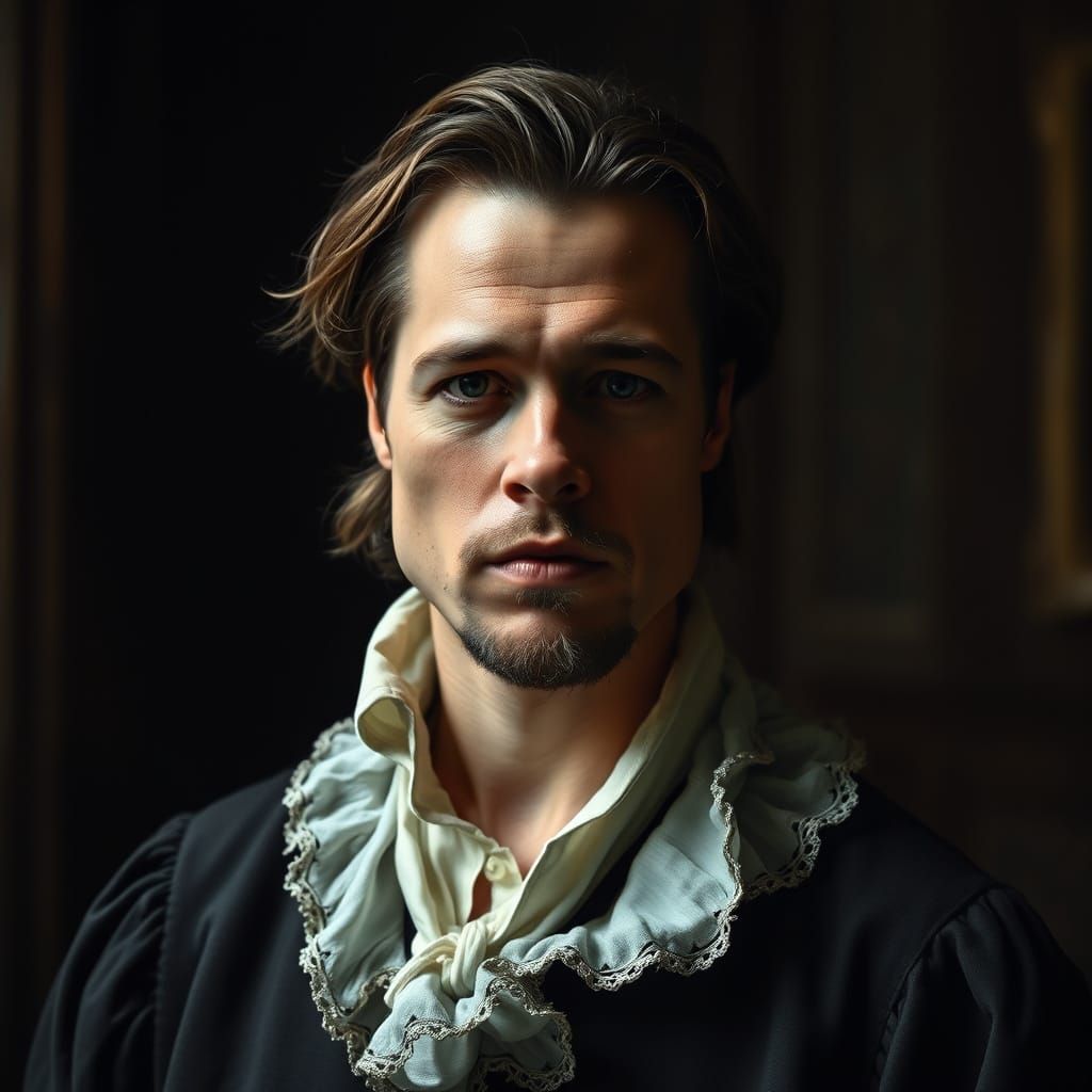 Renaissance Portrait of a Man in Chiaroscuro Style