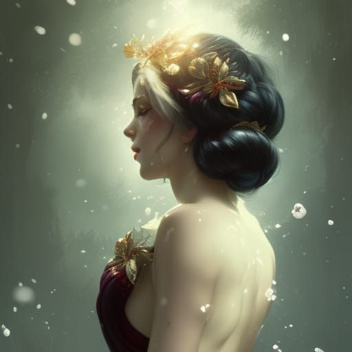 Snow White Portrait in Hyperdetailed Style