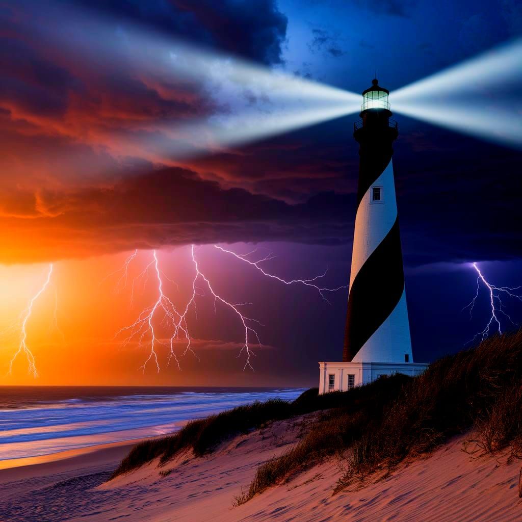 Cape Hatteras Lighthouse Stands Tall During Storm