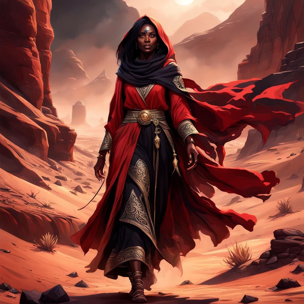 Desert Wind Wizard in Detailed Matte Painting