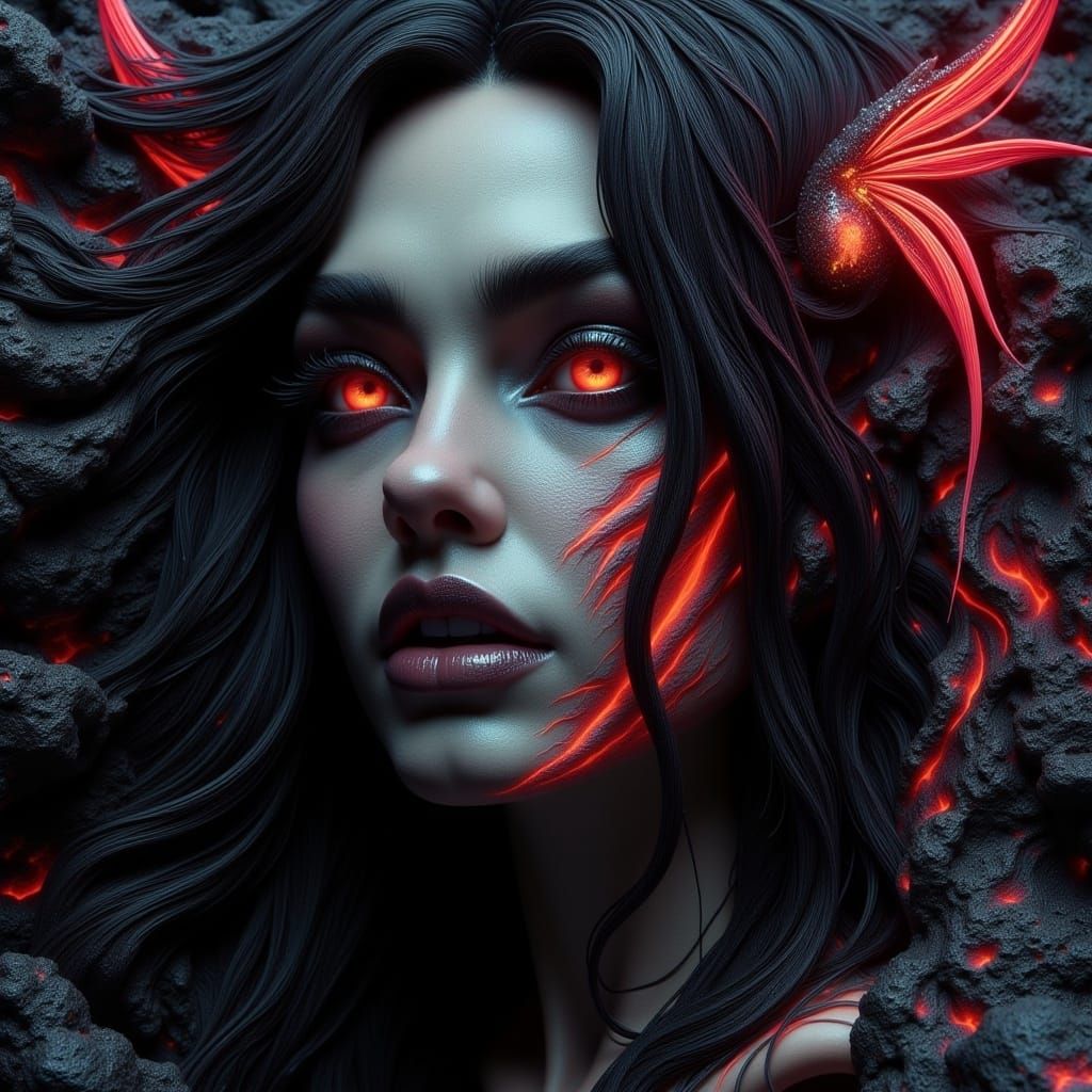 Sinister Woman in Comic Book Art Style