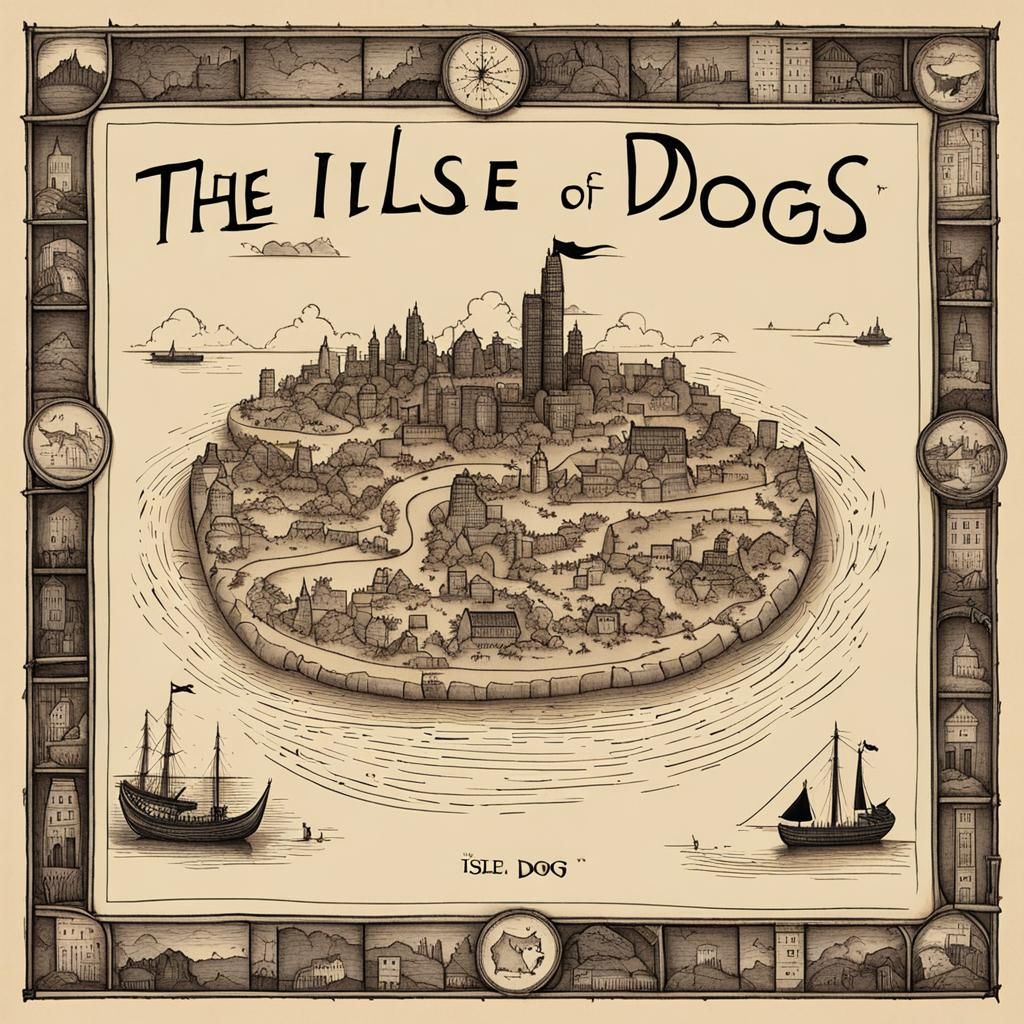 Hand-Drawn Ink Map of The Isle of Dogs