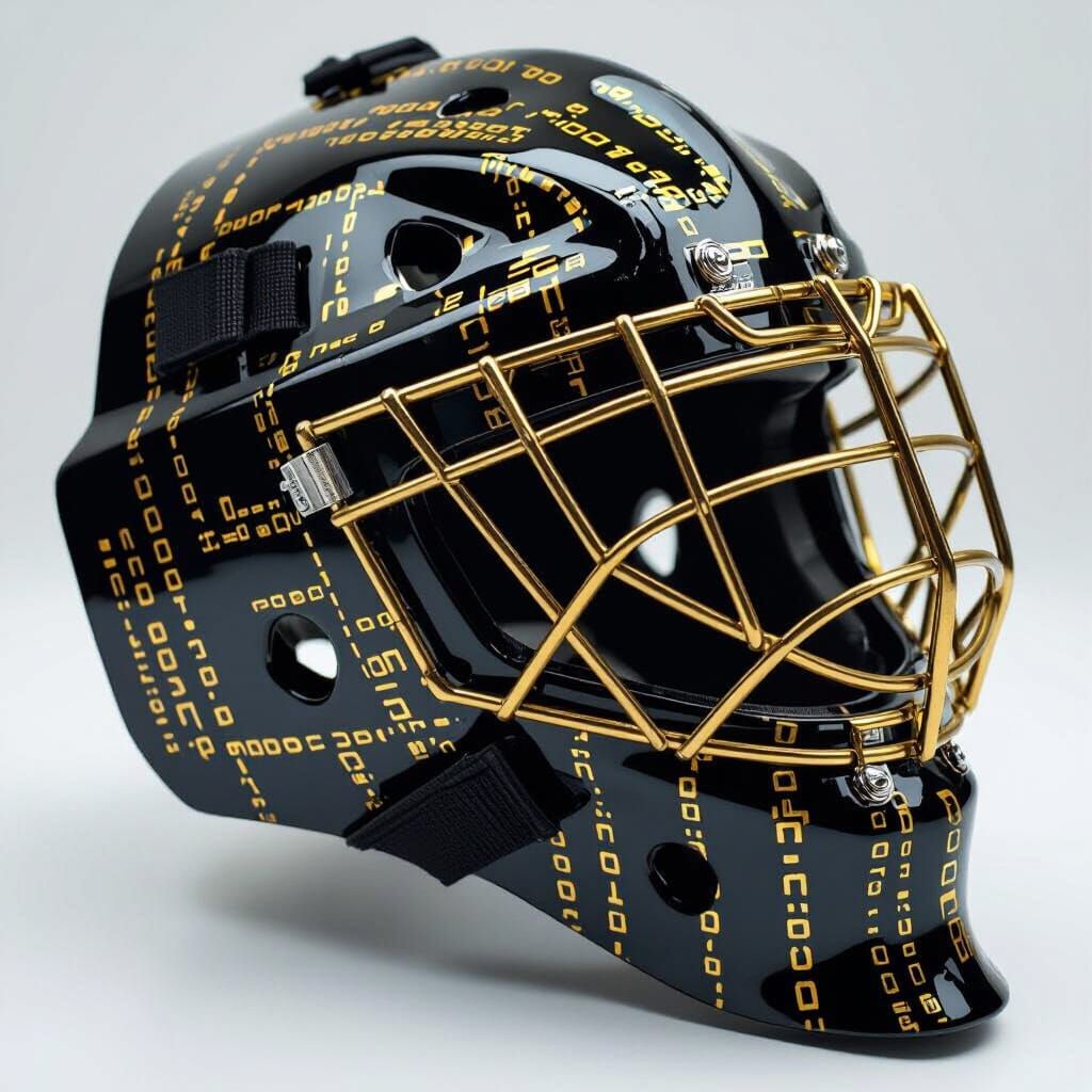 Futuristic Matrix Code Ice Hockey Goalie Mask