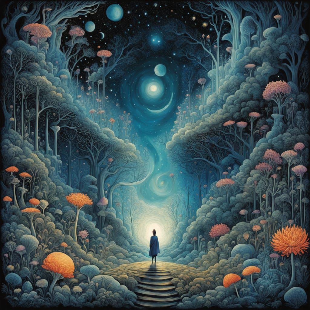 Ethereal Birth in Cosmic Aura