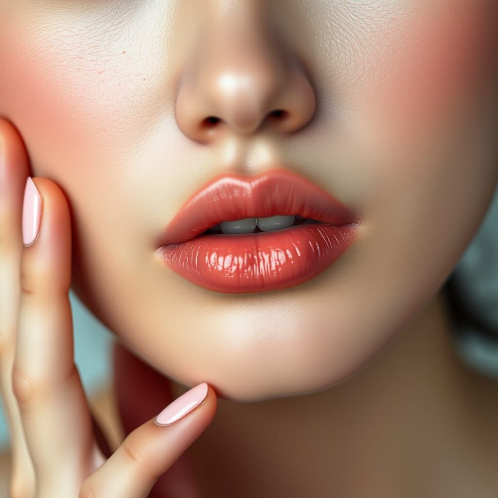 Asian Woman's Face in Editorial Skincare Style