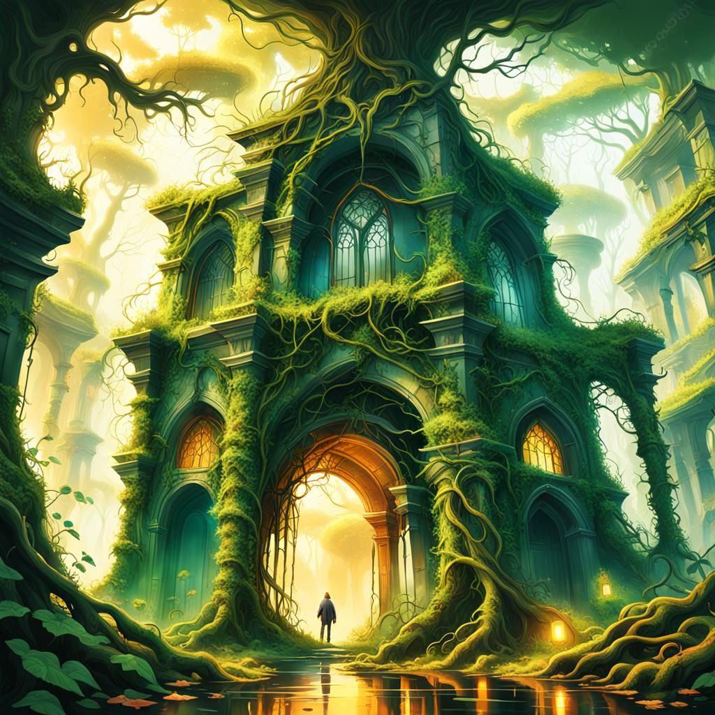 Moss-Covered Ruins: Fantasy Concept Art