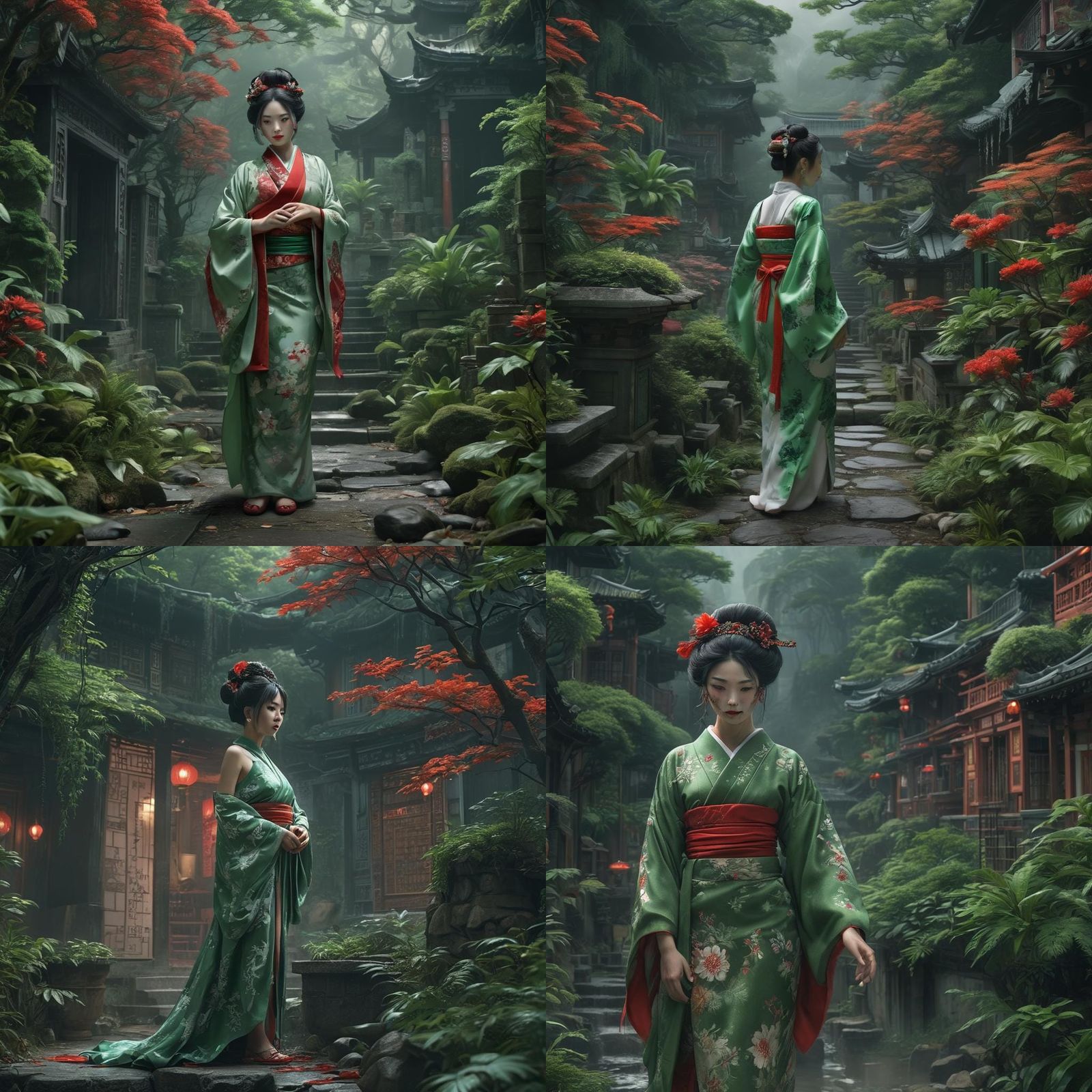 Voluptuous Japanese Ghost in Realistic Style