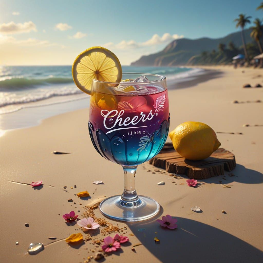 Luminous Cheers Script Dances Across Frosted Glass, Against...