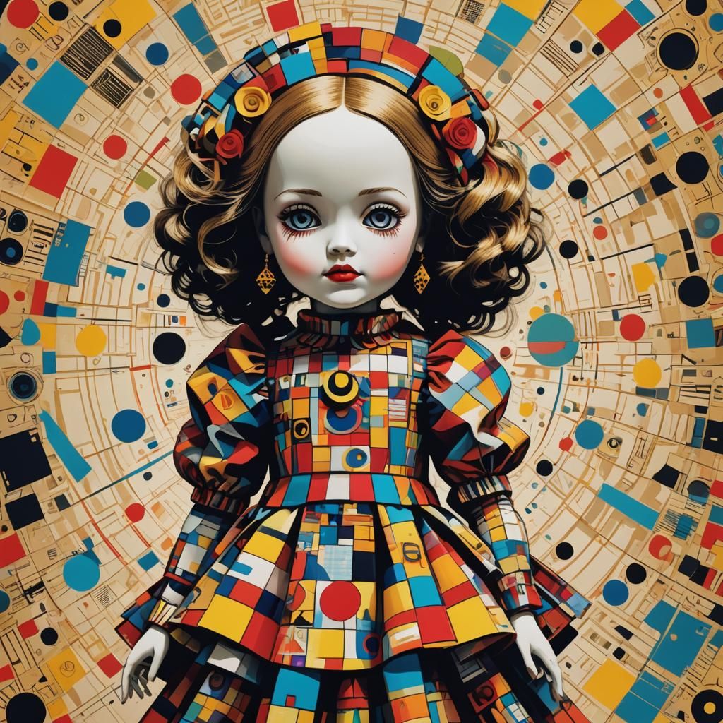 Pop Art Doll in Beautiful Dress
