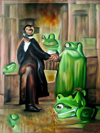 Steampunk Frog Portrait in Digital Art Style