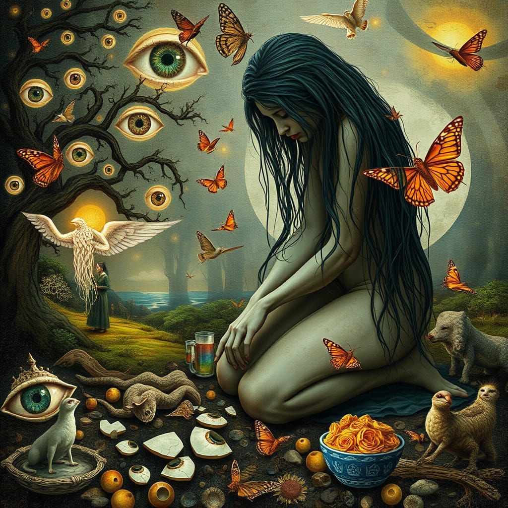 Surreal Bio Art Collage in 8K Digital Style