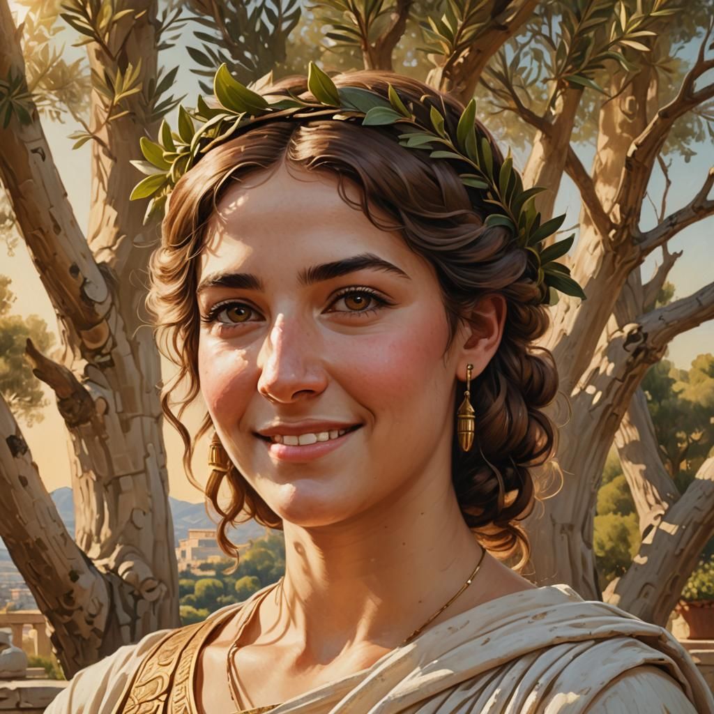 Ancient Greek Woman Portrait in Realistic Style