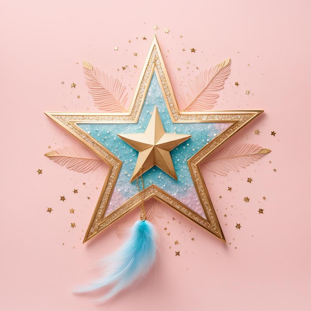 Gold Star of David with Colorful Bird