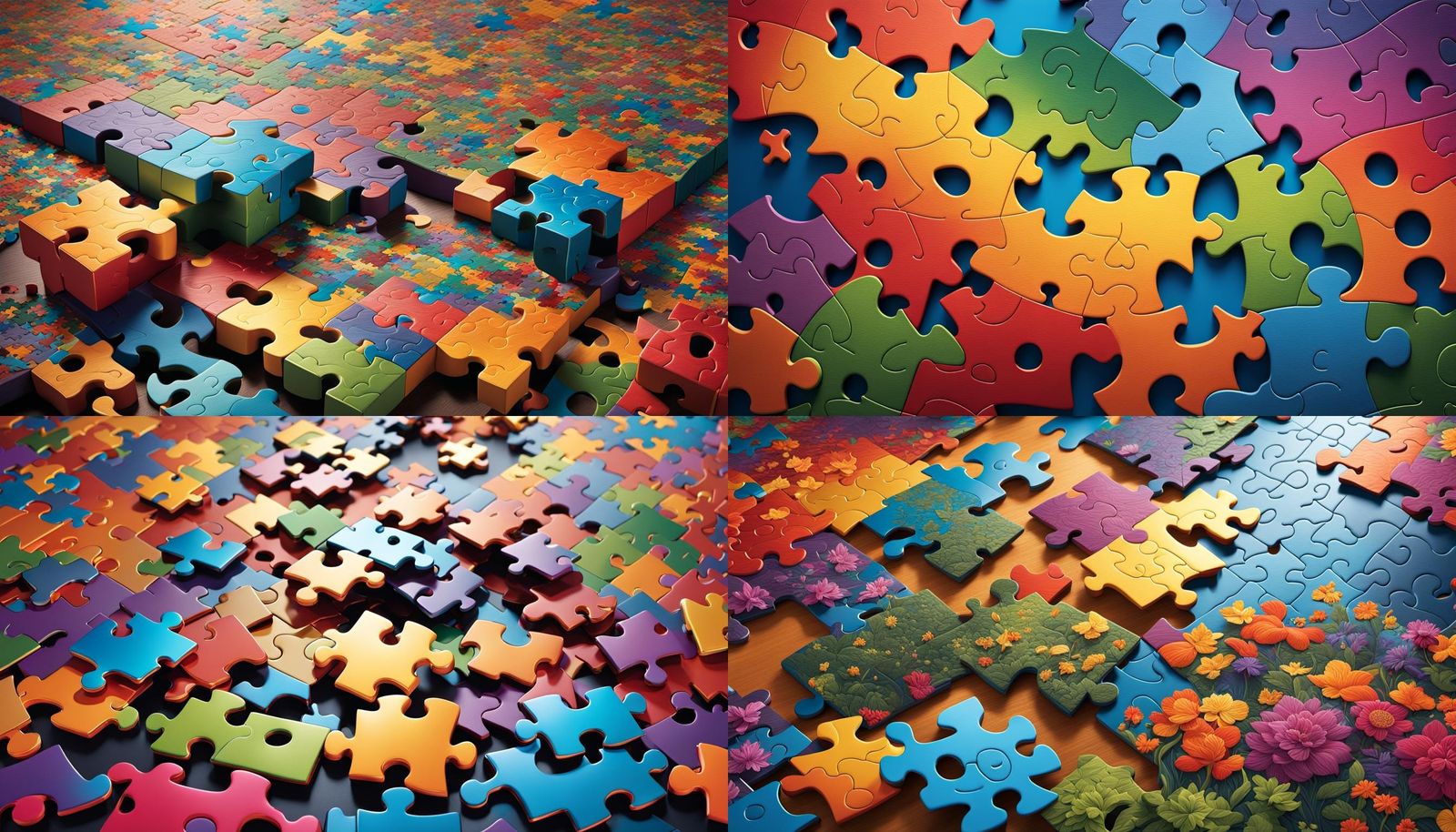 Intriguing Puzzle Artwork with Unconventional Shapes