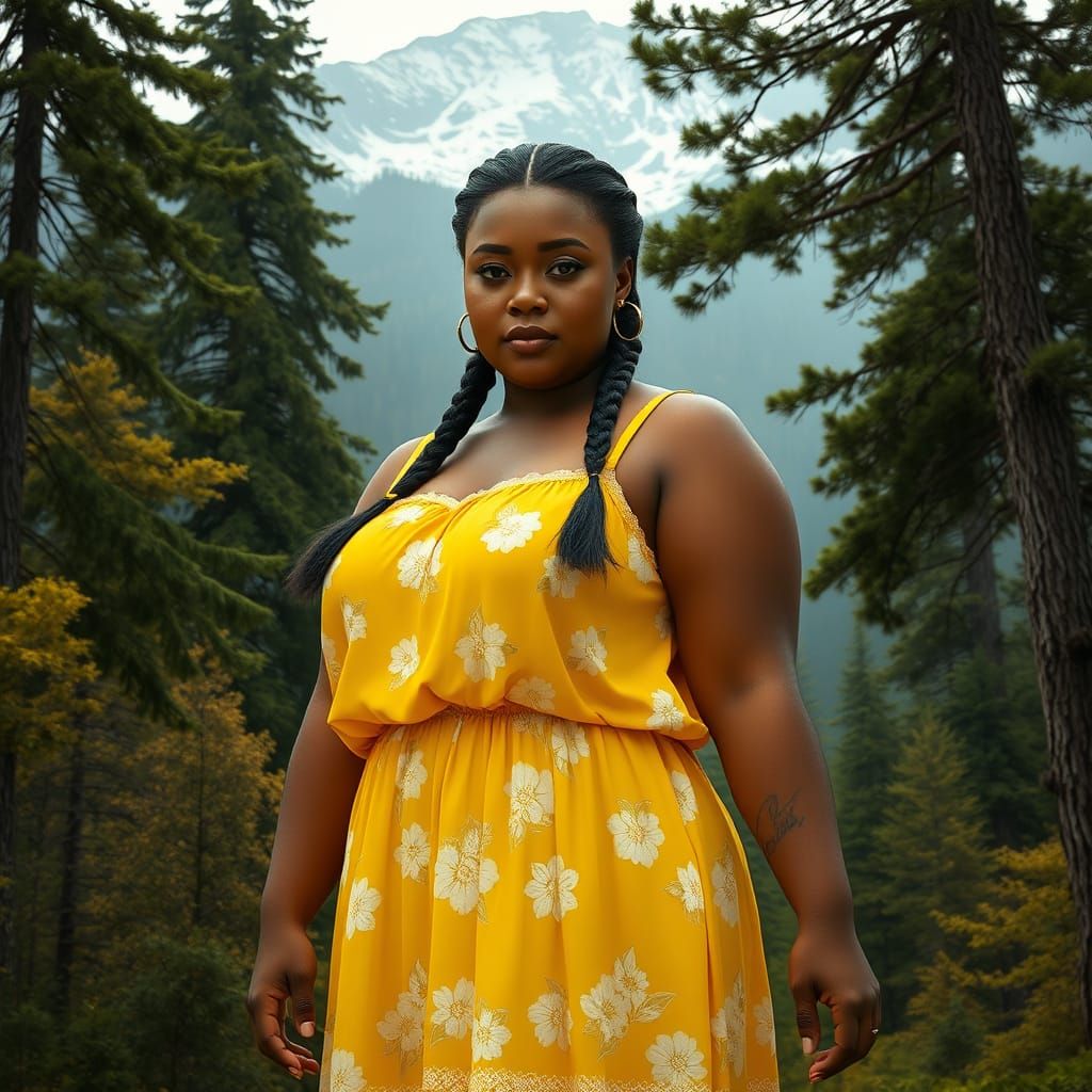 Ethereal Beauty in a Vibrant Forest Landscape