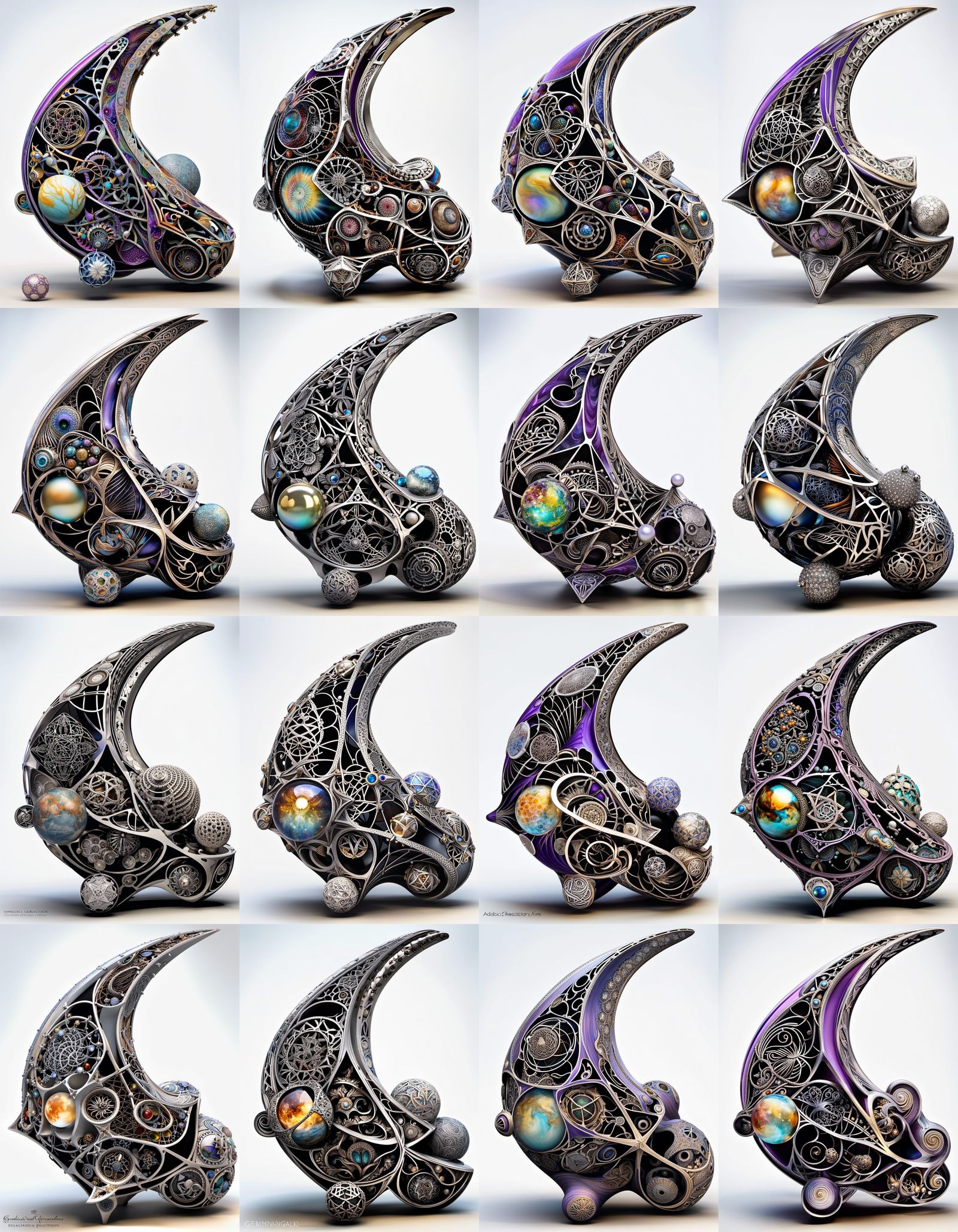 Fractal Whale Skeleton with Crystalline Geometry