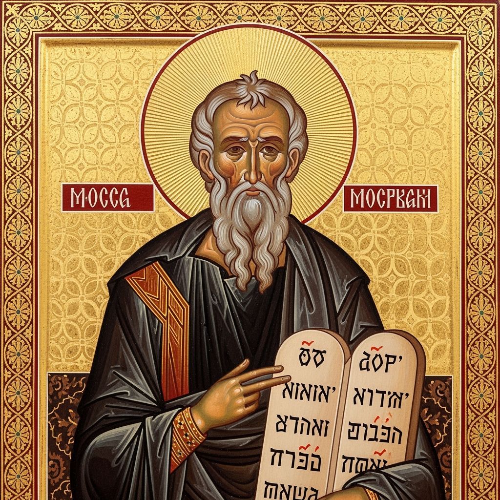 Moses in Russian Orthodox Icon Style