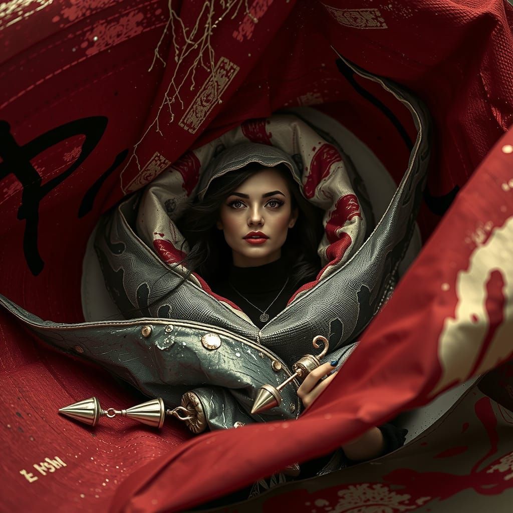 Abstract Woman Portrait in Kazimir Malevich Style