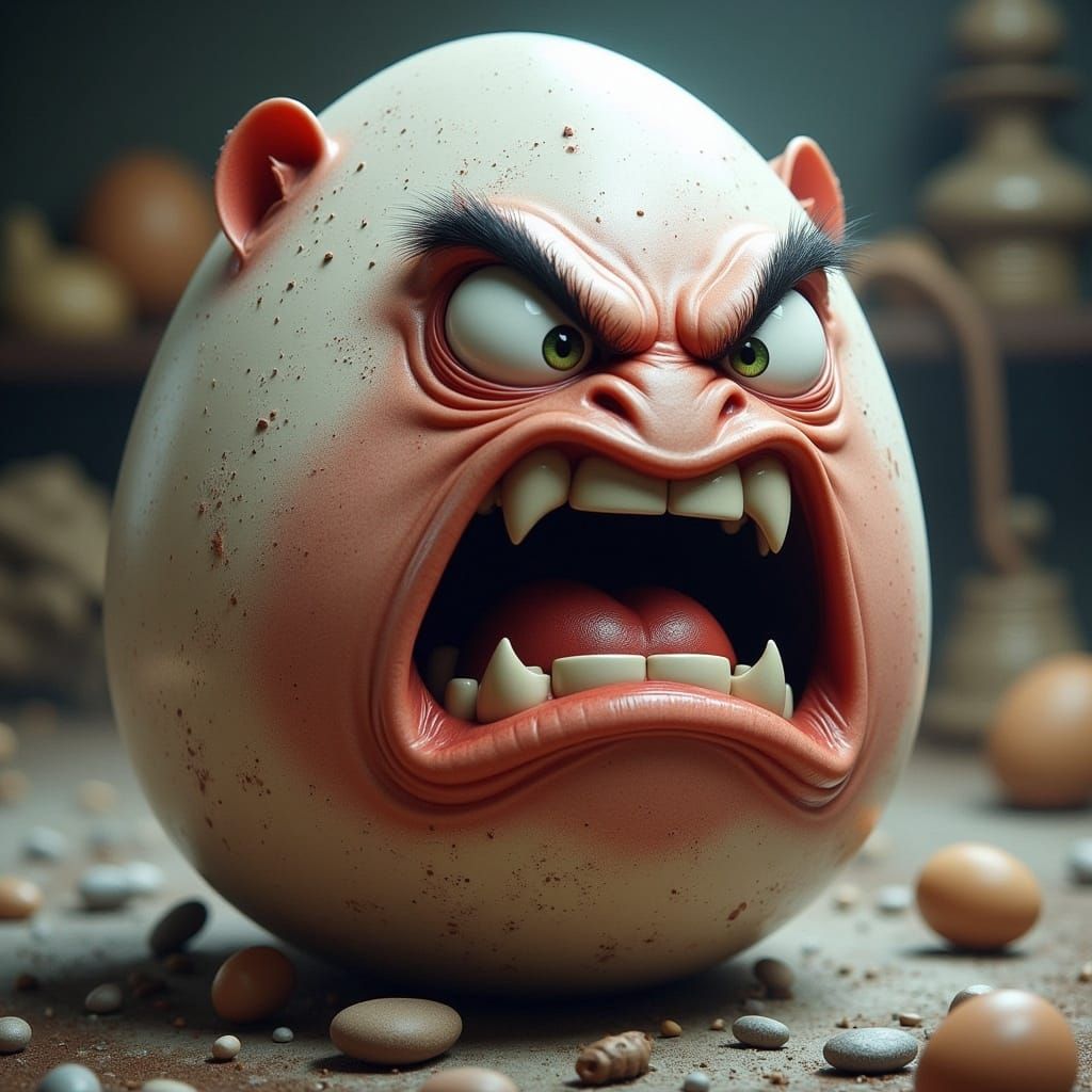 Furious Hippopotamus Embodies a Scorching Egg in a Cyberpunk...