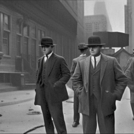 1920s Chicago Gangsters in Cinematic Digital Painting