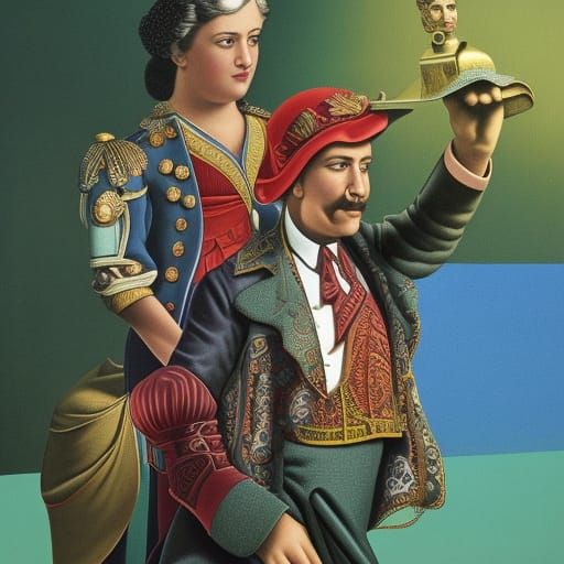 Art Deco Porcelain Statuette in Surreal Style