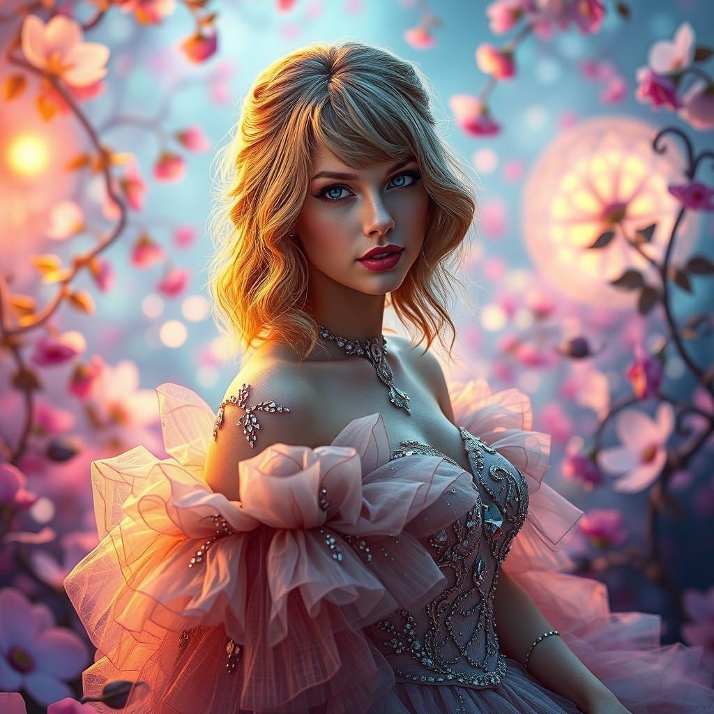 Surreal Regal Portrait in Vibrant Dreamscape
