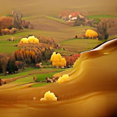 Beautiful Autumnal Landscape in Warm Colors