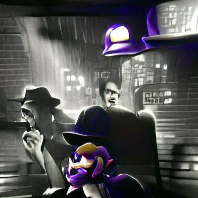 Waluigi in Dark Film Noir Style