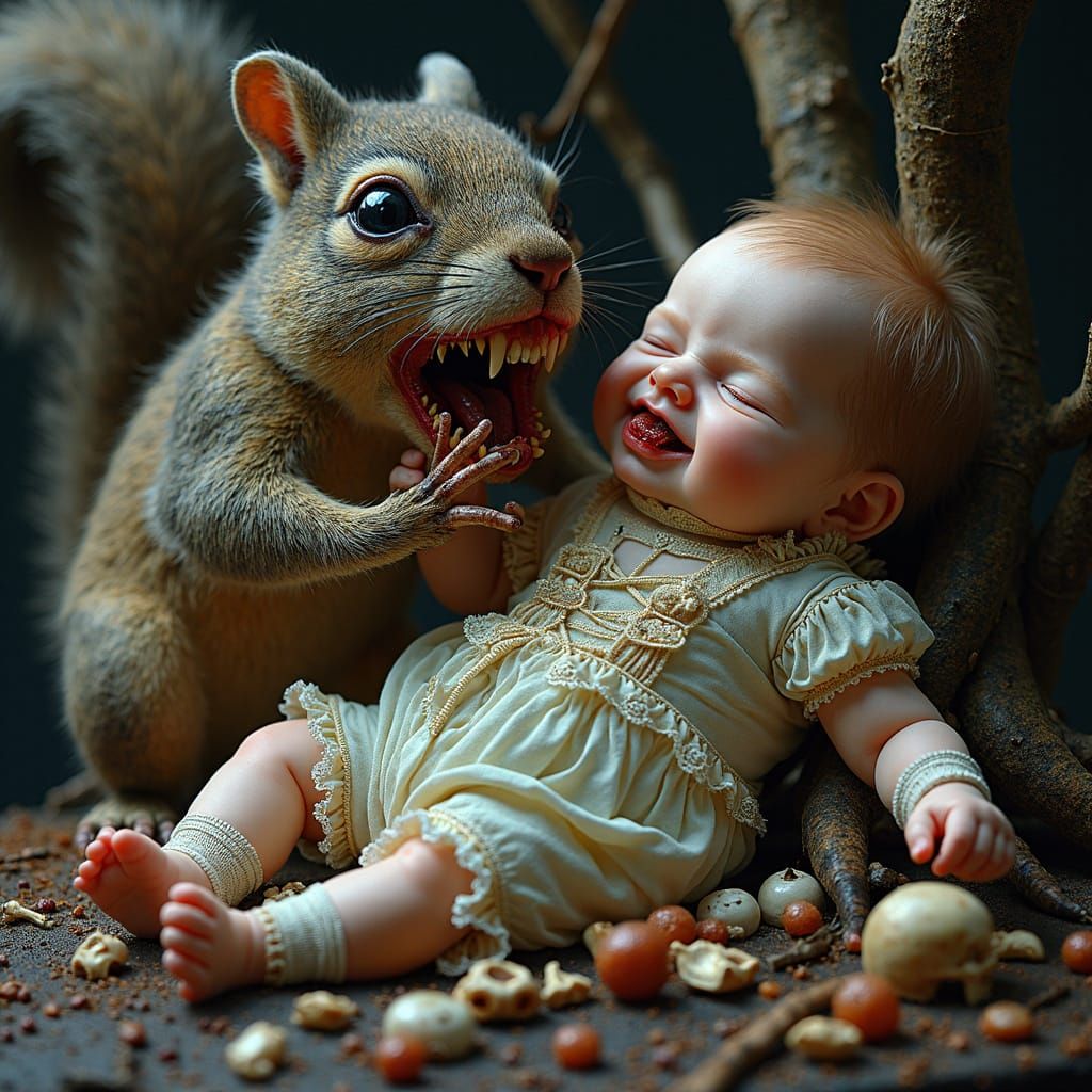 Cake Autopsy Baby Eaten by Mischievous Squirrel