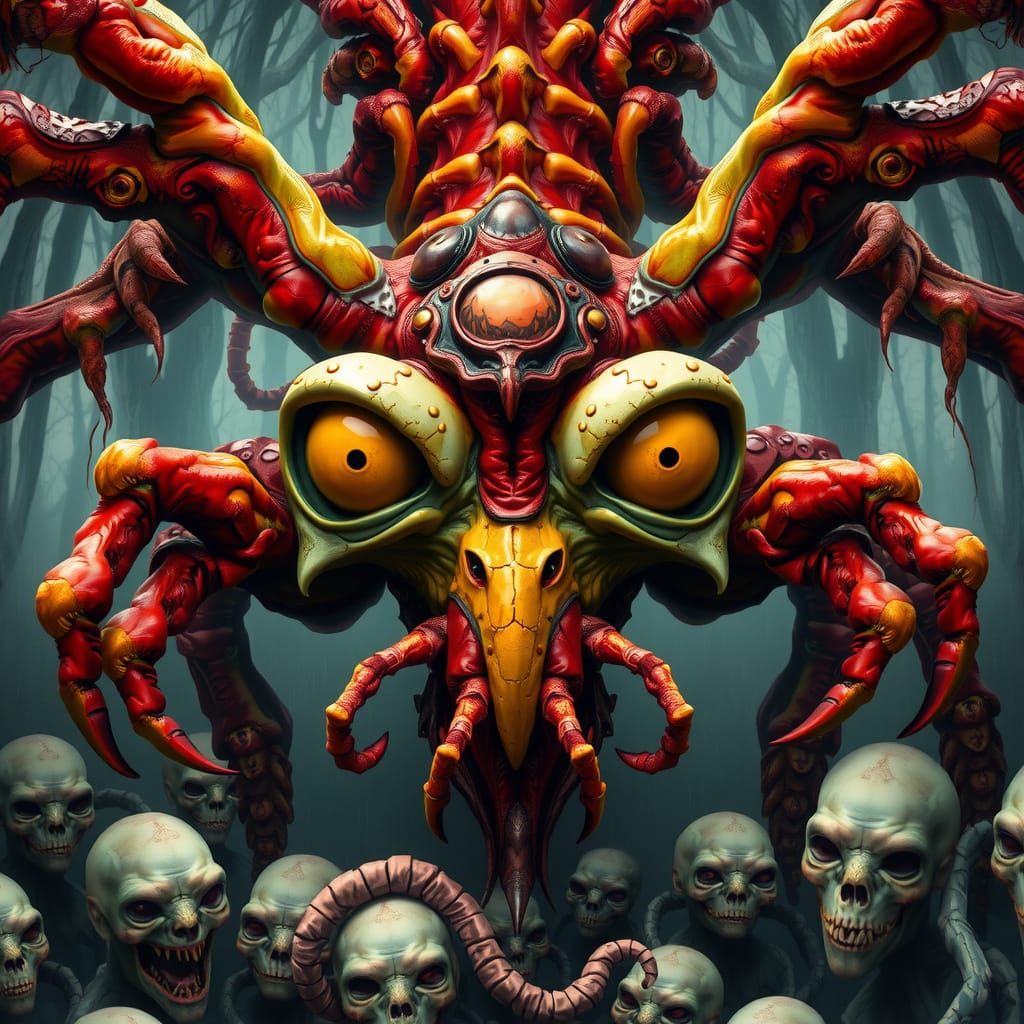 Ethereal Hybrid Creature in a Bizarre Alien Landscape