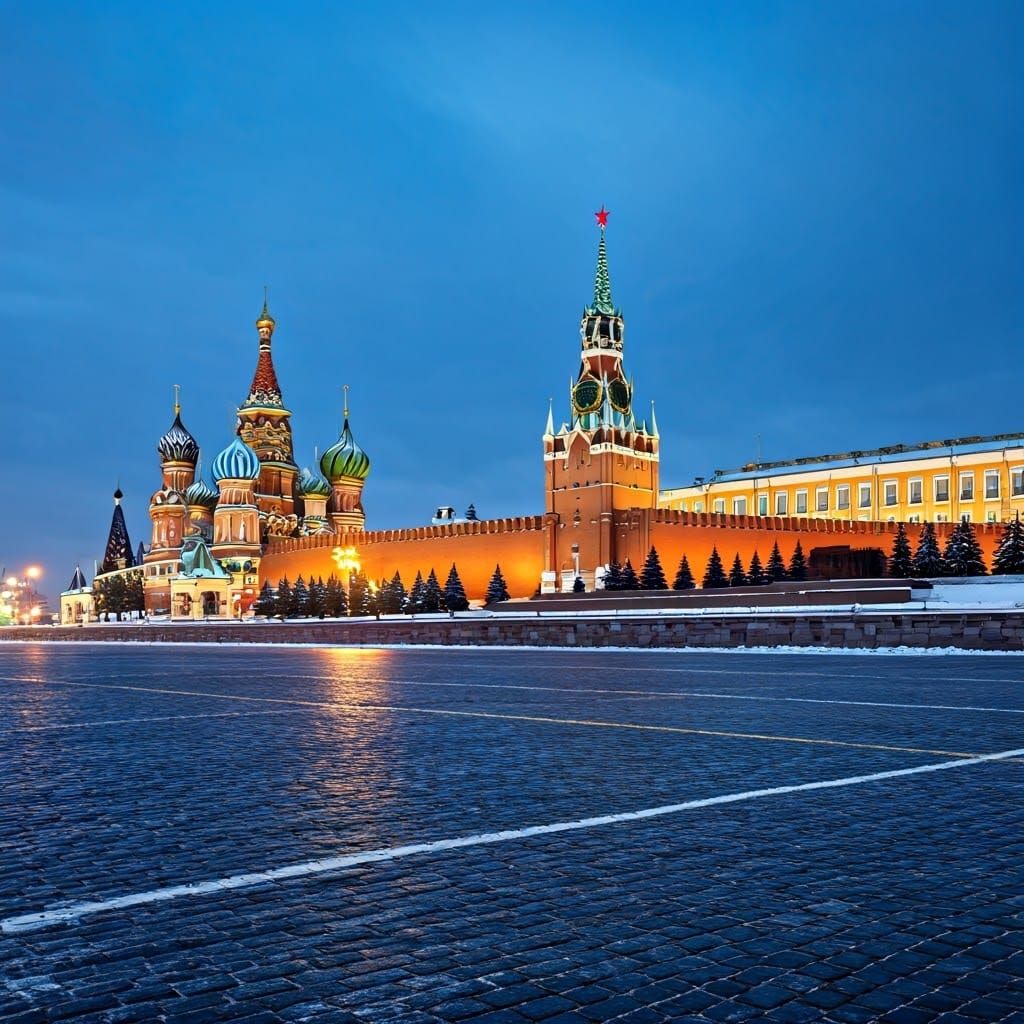Snowy Moscow Evening in Winter