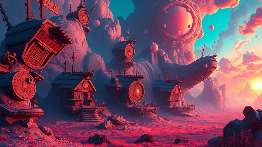 Dreamlike Surreal Landscape Art with Ethereal Lighting