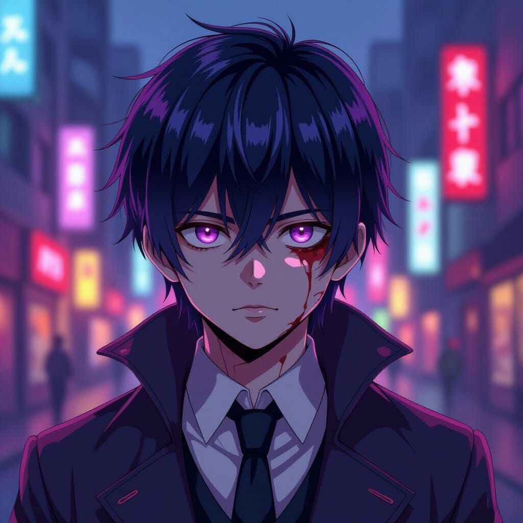 Kaneki Ken in Flat Manga Style with Cel Shading