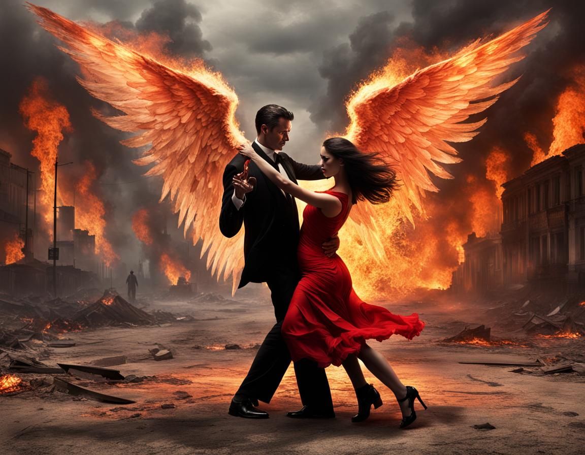 Angel and Devil Tango on Burning Ground