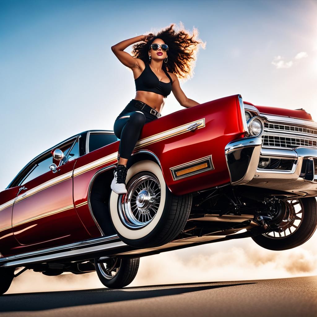 Photorealistic Lowrider Car Hydraulics in Mid-Air