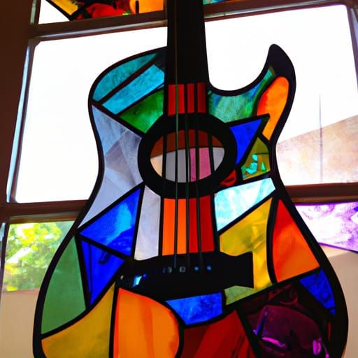 Stain glass guitar