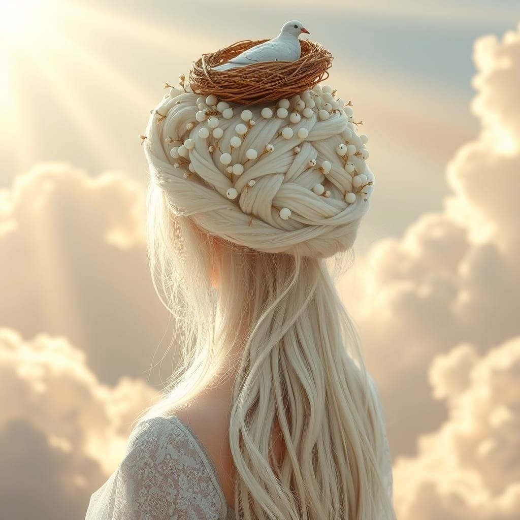 Dove's Nest Hairstyle in Divine Light