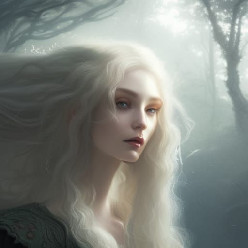 Detailed Fairy Portrait in Dark Fantasy Style