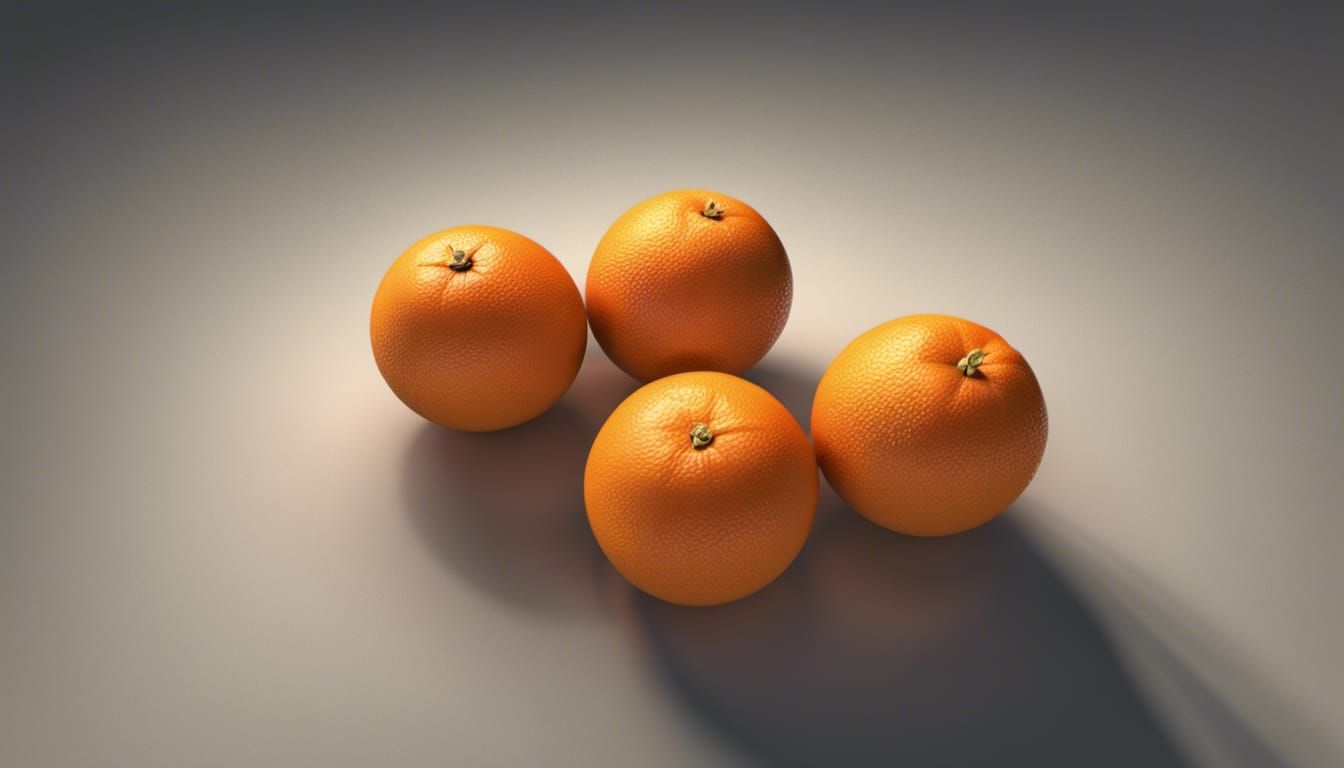 Vibrant Close-Up of Three Oranges