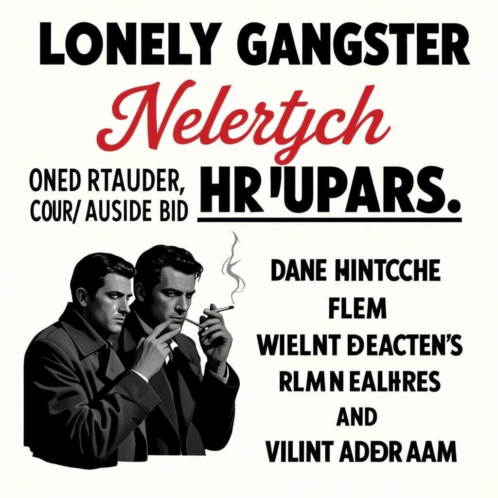 Brooding Gangster in Dark Alleyway, Cinematic Film Still