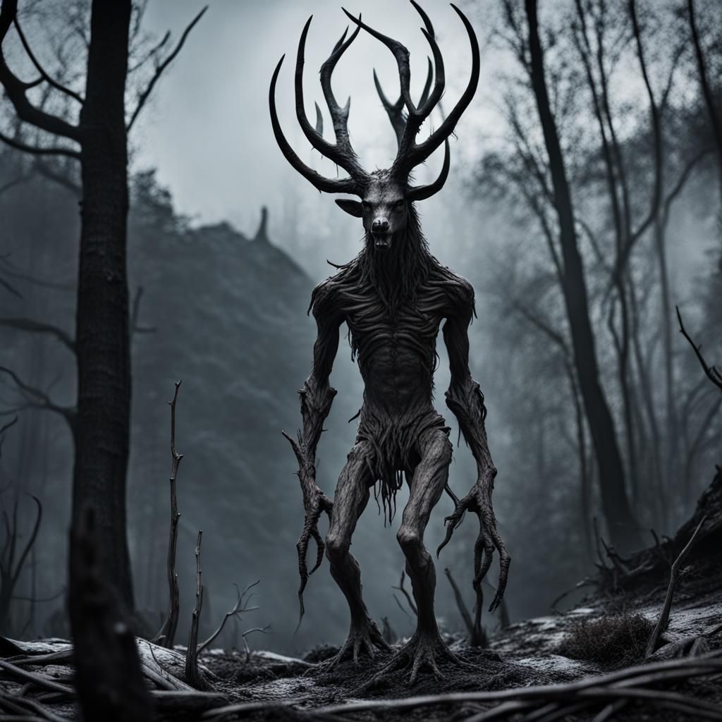 Hyperrealistic Wendigo Cult Image in High Definition