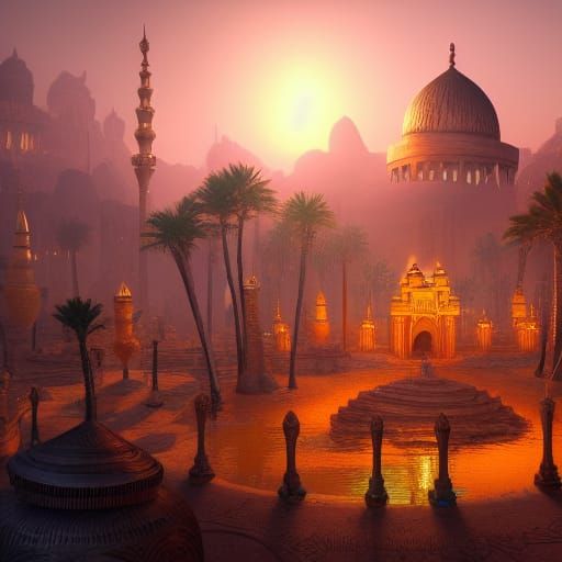 Fantastical Arabian Nights Concept Art in 8k
