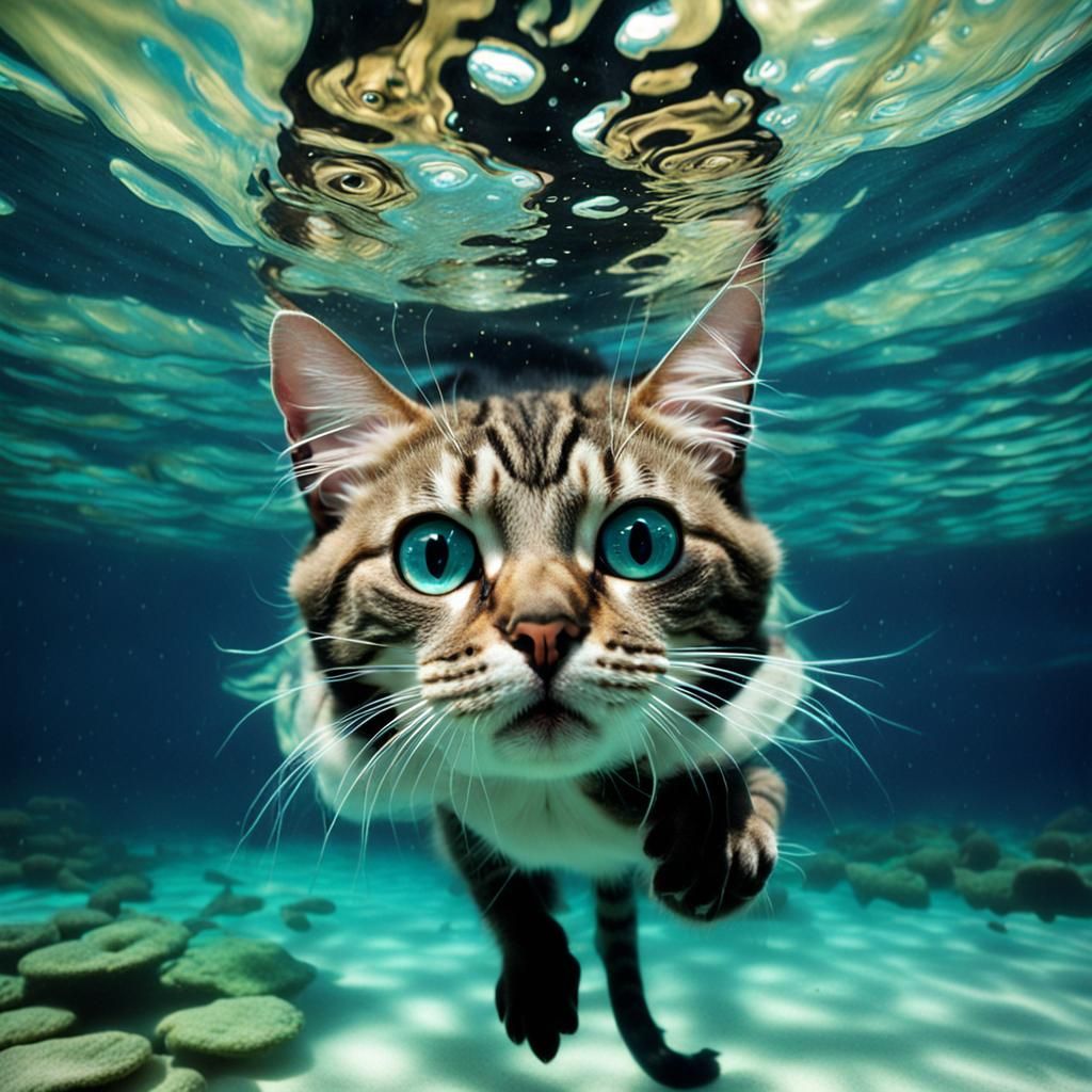 Cat Underwater: Album Cover Art