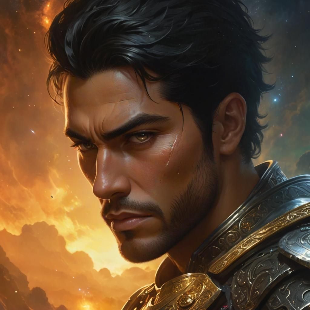 Sci-Fi Mercenary Warrior Portrait in Hyperrealistic Style